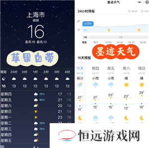墨迹天气和苹果自带的天气哪个准 墨迹天气和苹果自带天气不一样吗